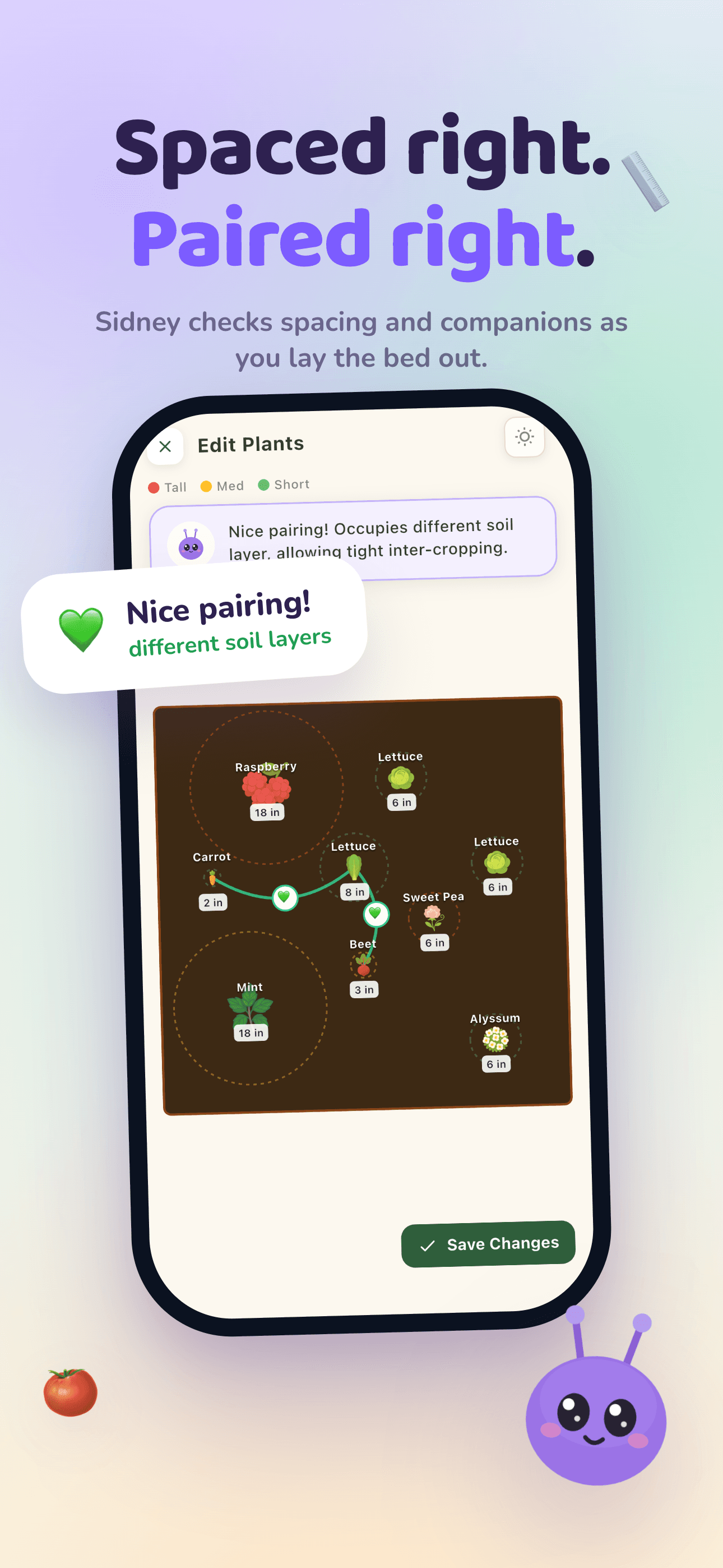 Spacing rings and companion links as you lay out a bed
