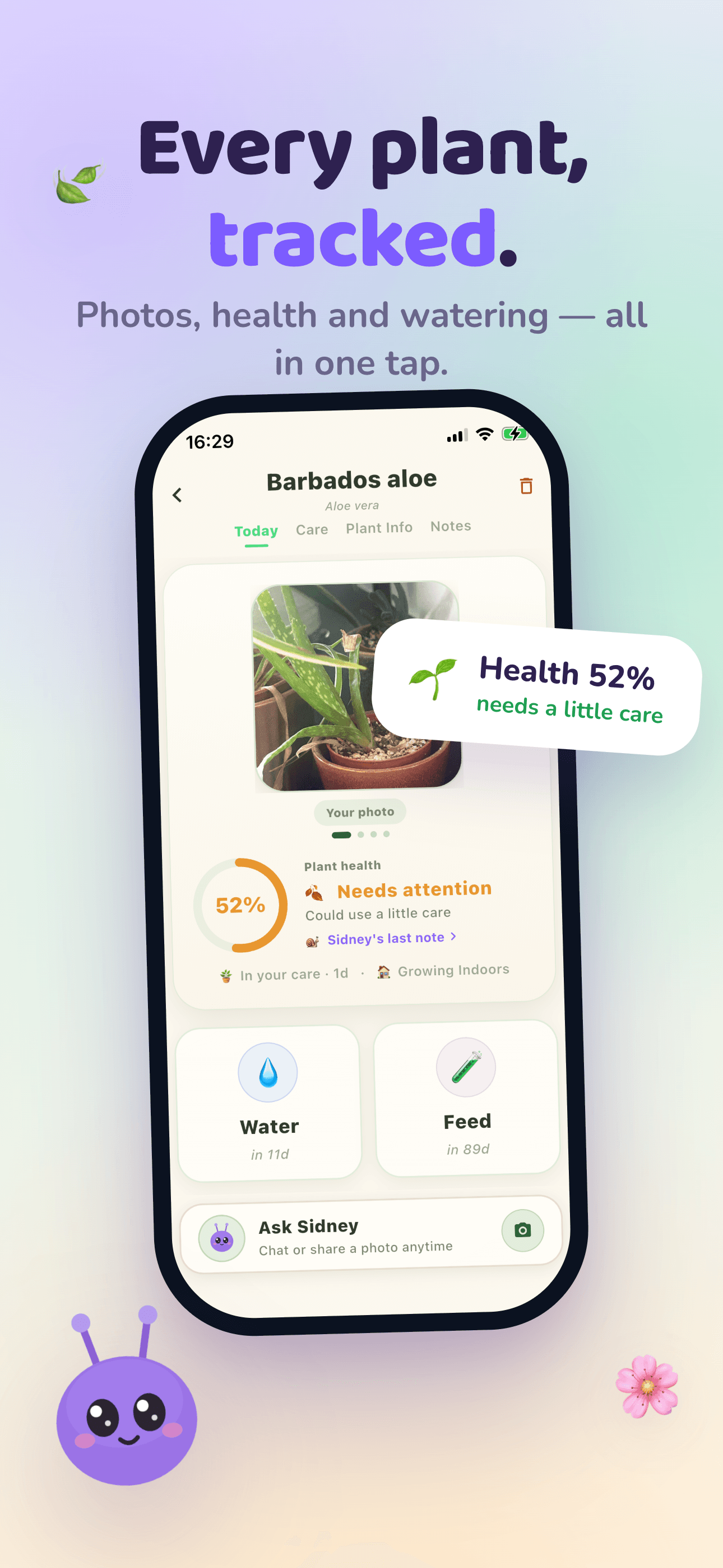 Every plant tracked and journaled in the Mali app