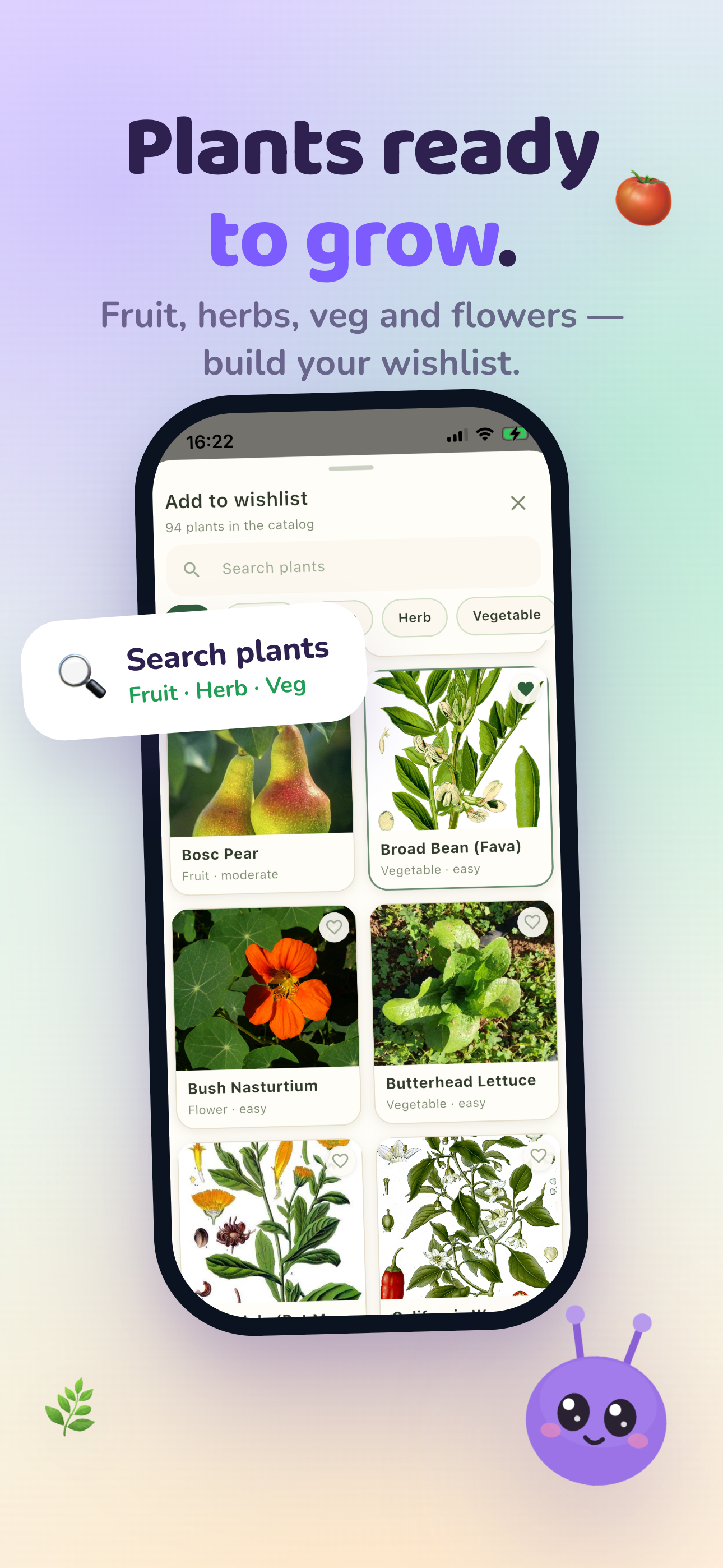 Mali screenshot — Plant catalog